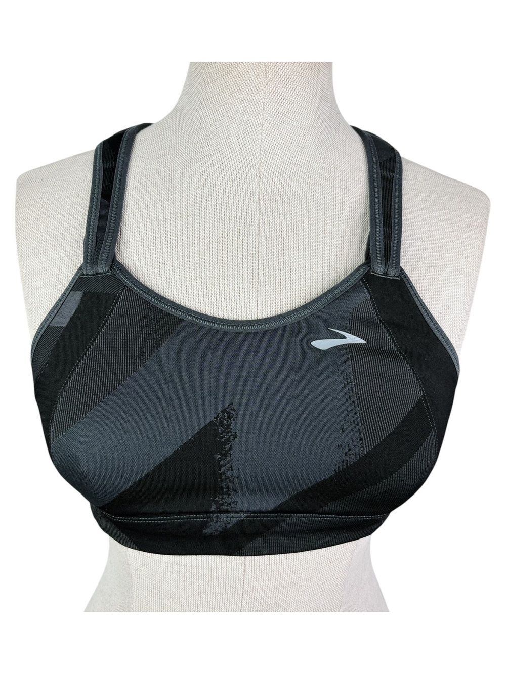Brooks Rebound Racer Sports Bra sz 34B * Moving Comfort Black Racerback Running